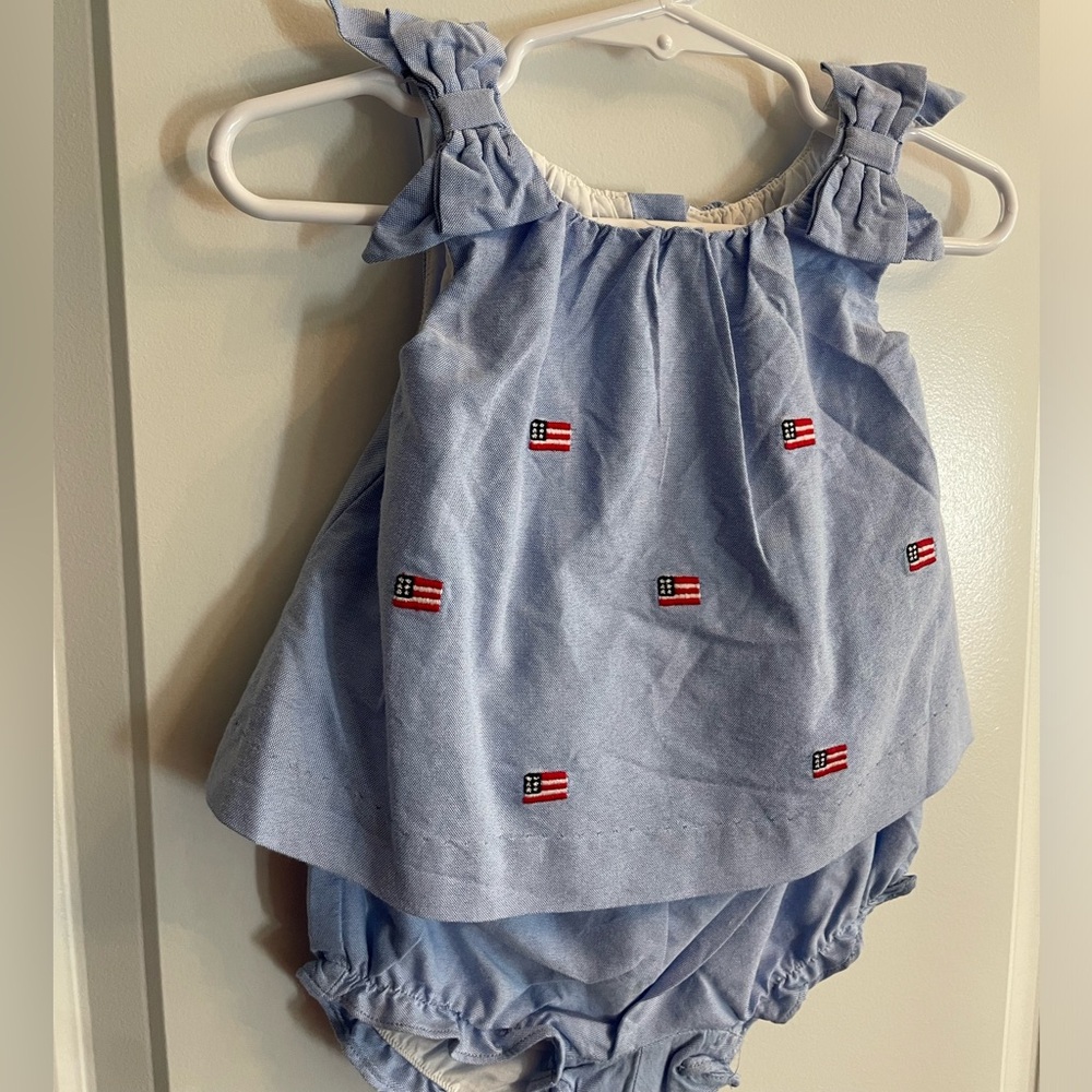 Janie and Jack Embroidered Flag Matching Set NWT - Picture 4 of 7